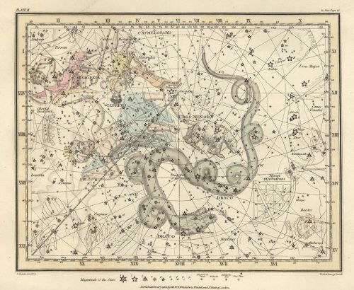 Alexander Jamieson, Celestial Atlas Plate 2, ,via Wikimedia CommonsPlate 2 from A celestial atlas comprising a systematic display of the heavens in a series of thirty maps illustrated by scientific description of their contents and accompanied by catalogues of the stars and astronomical exercises
